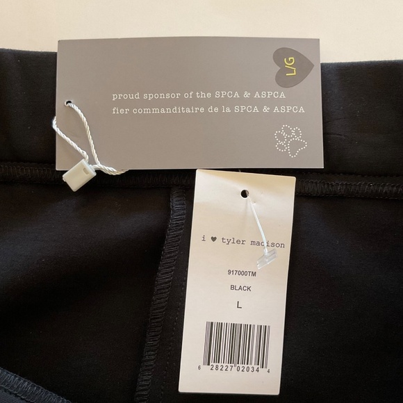 I Love Tyler Madison iltm Ava Skirt Button Front Black Stretch Sz L Ponte Knit - Picture 7 of 13